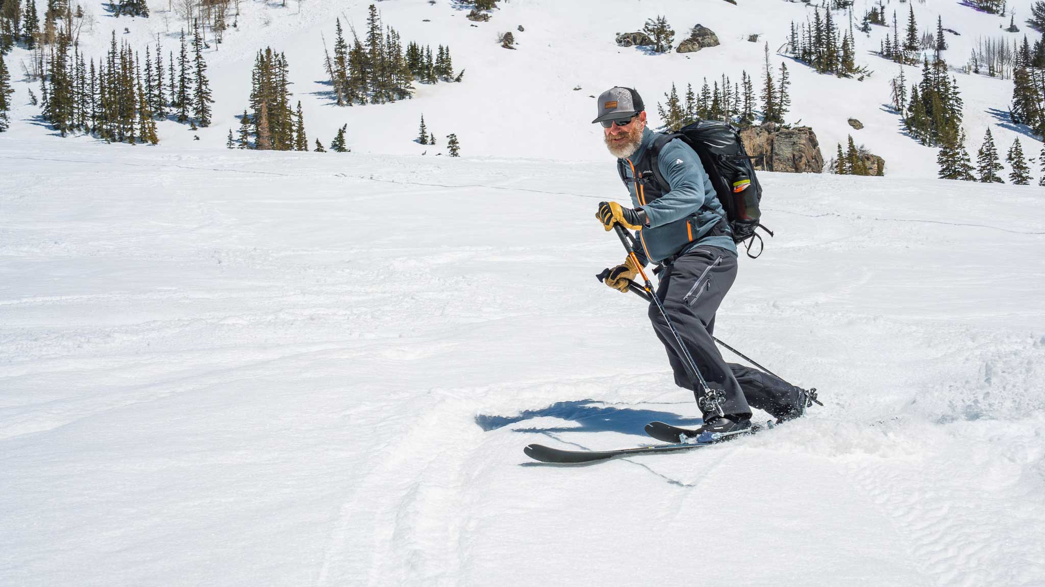 Traditional XCD telemark setup balancing efficient travel with downhill control