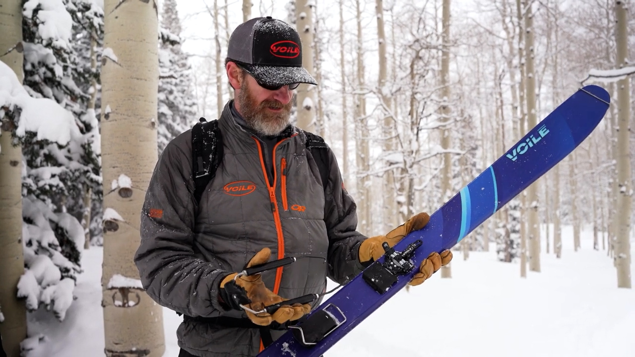 Removing the heel assembly from a Voile TTS Transit telemark binding to reduce weight during the climb.