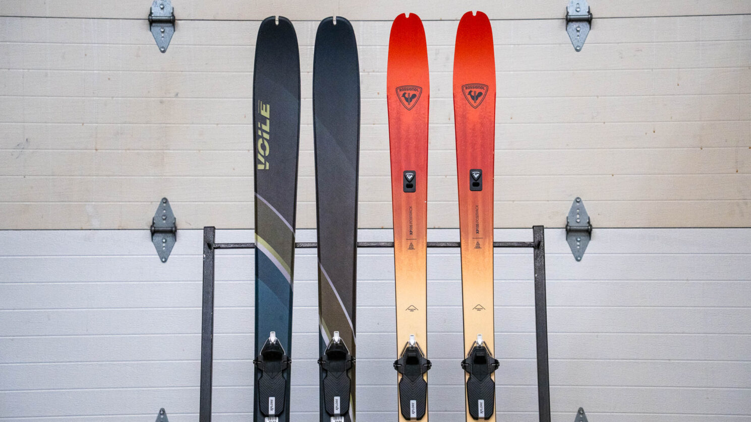 Rossignol XP 105 skis and Voile Endeavor BC skis side-by-side