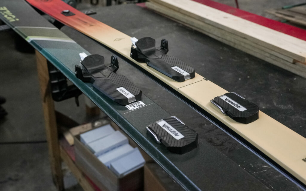 rossignol xp 105 positrack skis and voile endeavor bc skis with rotefella xplore bindings
