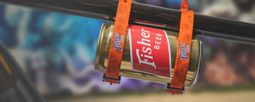 Voile Straps co-branded with Fisher Beer logo and full length imprinting in scratch proof UV-stable ink.