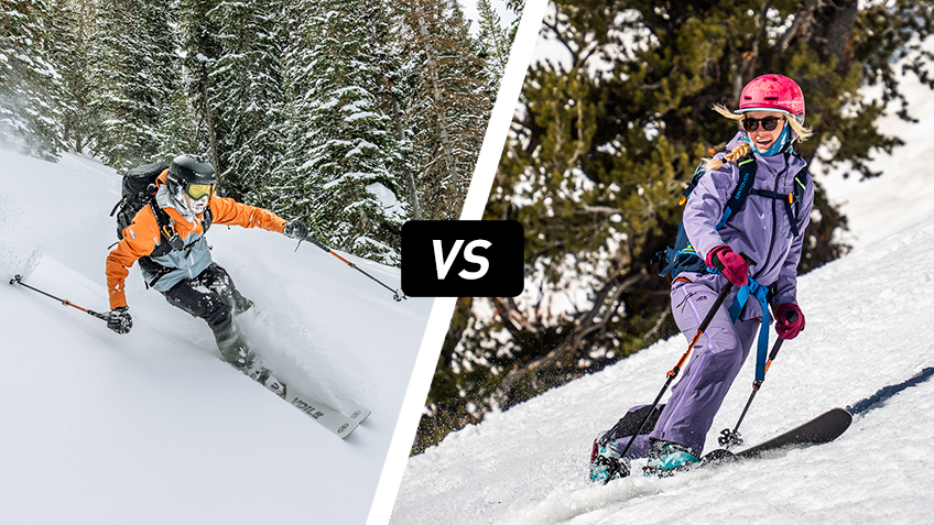 Alpine Touring skier vs telemark skier