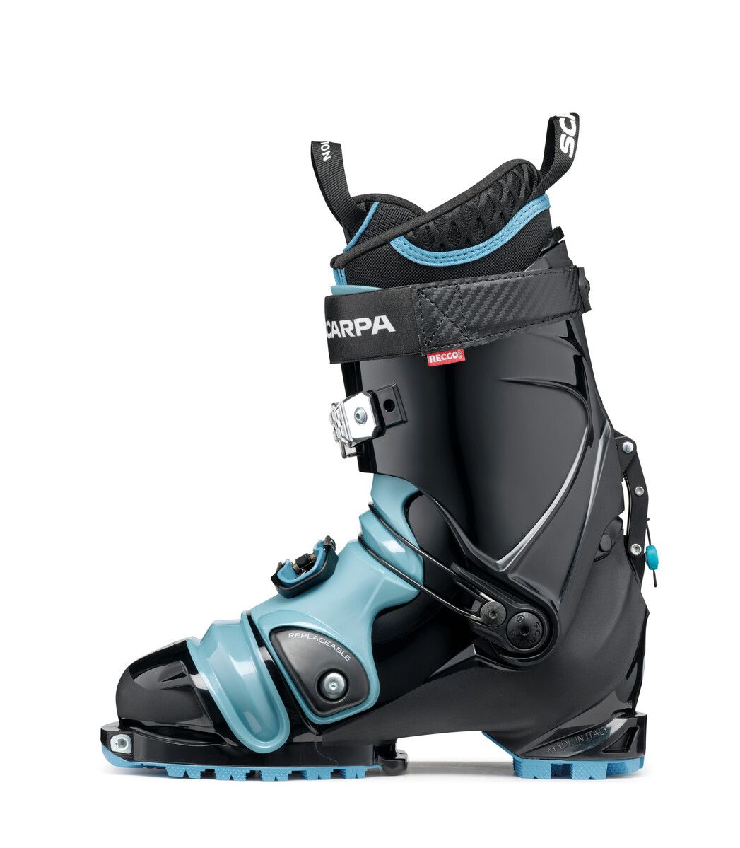 Scarpa TX Pro Women s Telemark Ski Boots Black Polar Blue 24.5