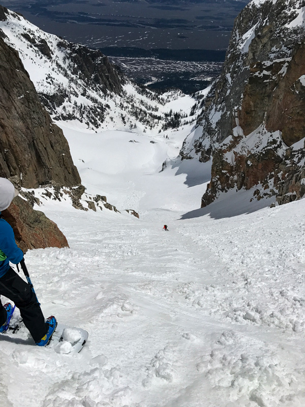 Skiing the Dike snowfield back to the cars. Photo: Billy Haas