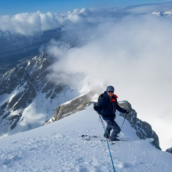Christon on the SE ridge of the Grand Teton