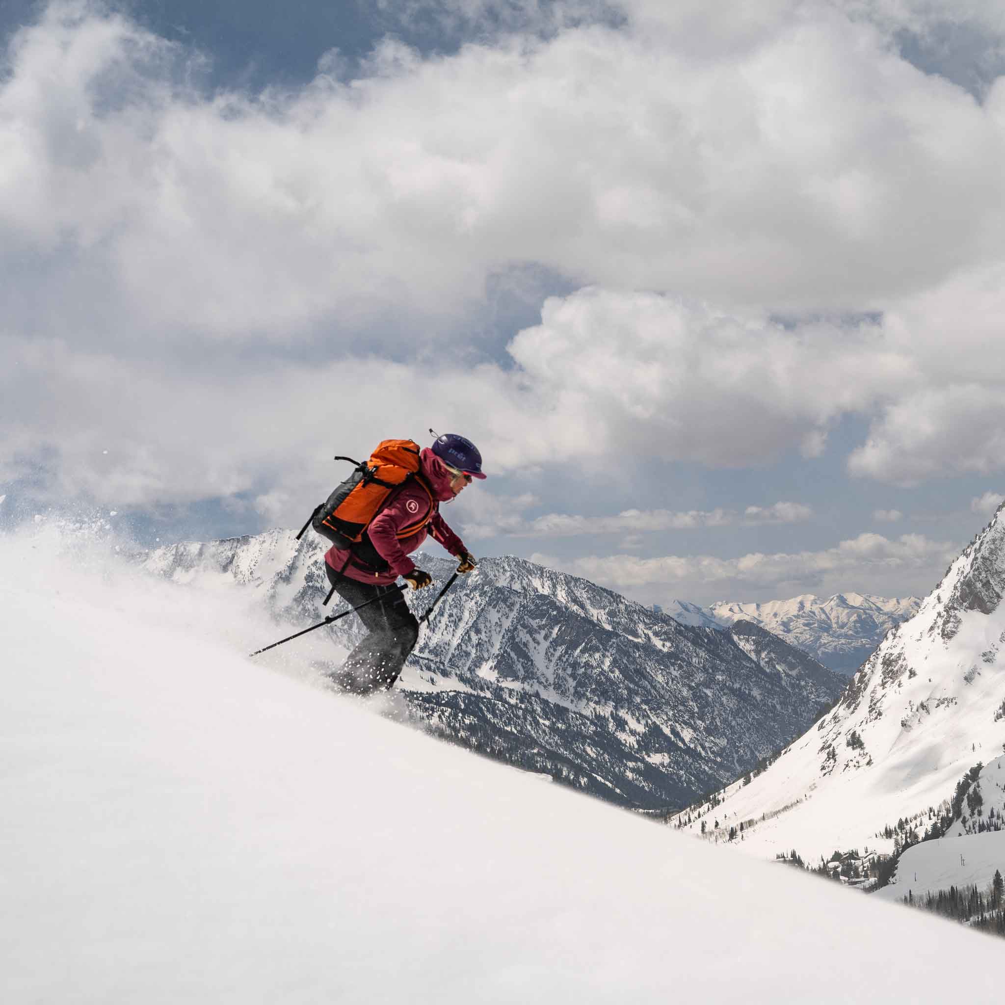 Backcountry tour with Voile Charger ACE skis on snowy ridge
