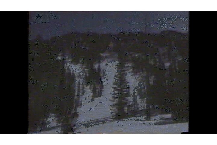 Animated image of Voile Straps securing Voile Snake Skins to a nordic ski.